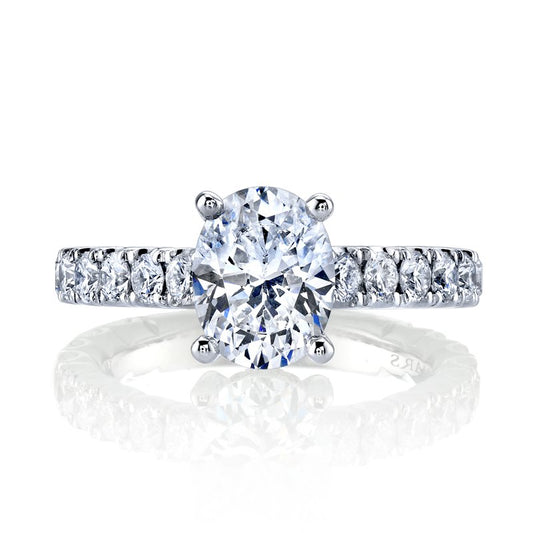 14k White Gold Diamond Cathedral Setting