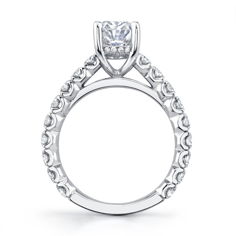 14k White Gold Diamond Cathedral Setting