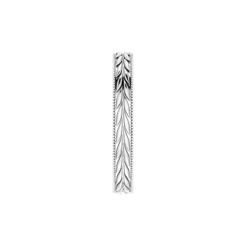 14K Rose Gold 3 mm Milgrain Edge Wheat Pattern Ladies' Band
