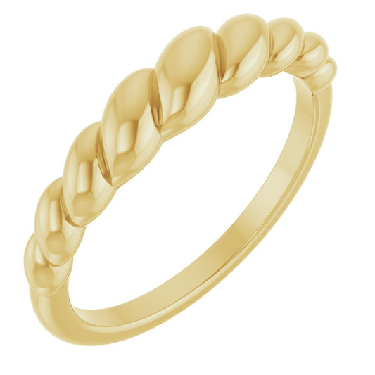 14k Yellow Gold Croissant Fashion Ring