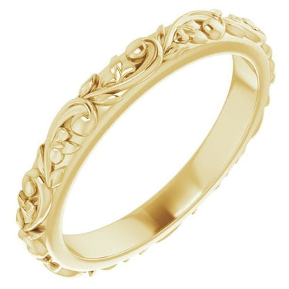 14k Gold 2.5 mm Sculptural Band