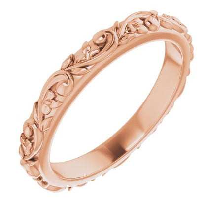 14k Gold 2.5 mm Sculptural Band