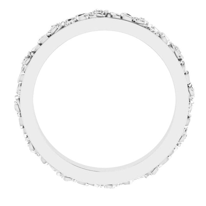 14k Gold 2.7 mm Floral Flat Ladies' Band