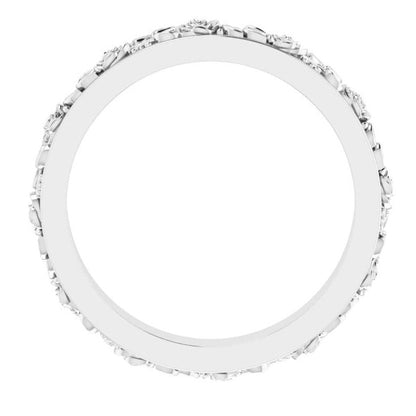 14k Gold 2.7 mm Floral Flat Ladies' Band