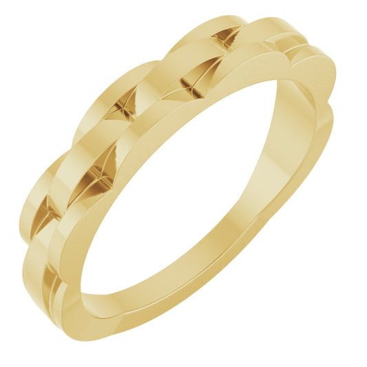 14k Yellow Gold Chain Fashion Ring