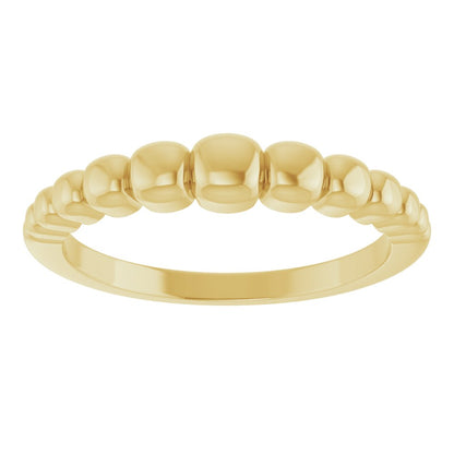 14k Yellow Gold Geometric Dome Fashion Ring