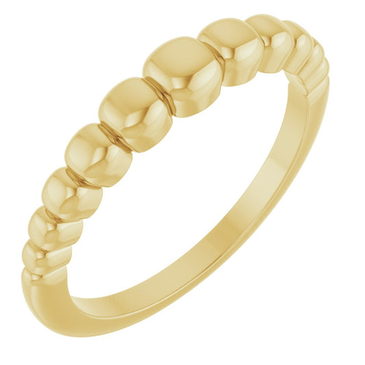 14k Yellow Gold Geometric Dome Fashion Ring