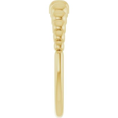 14k Yellow Gold Geometric Dome Fashion Ring