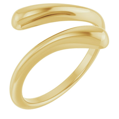 14k Yellow Gold Dome Bypass Fashion Ring
