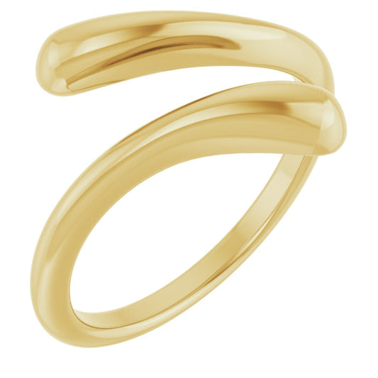 14k Yellow Gold Dome Bypass Fashion Ring
