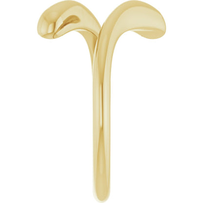 14k Yellow Gold Dome Bypass Fashion Ring