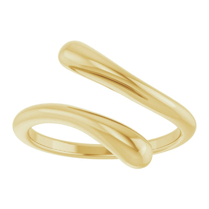 14k Yellow Gold Dome Bypass Fashion Ring