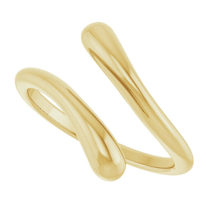 14k Yellow Gold Dome Bypass Fashion Ring