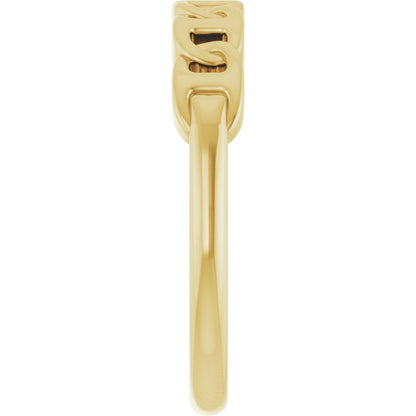 14k Yellow Gold Anchor Chain Fashion Ring