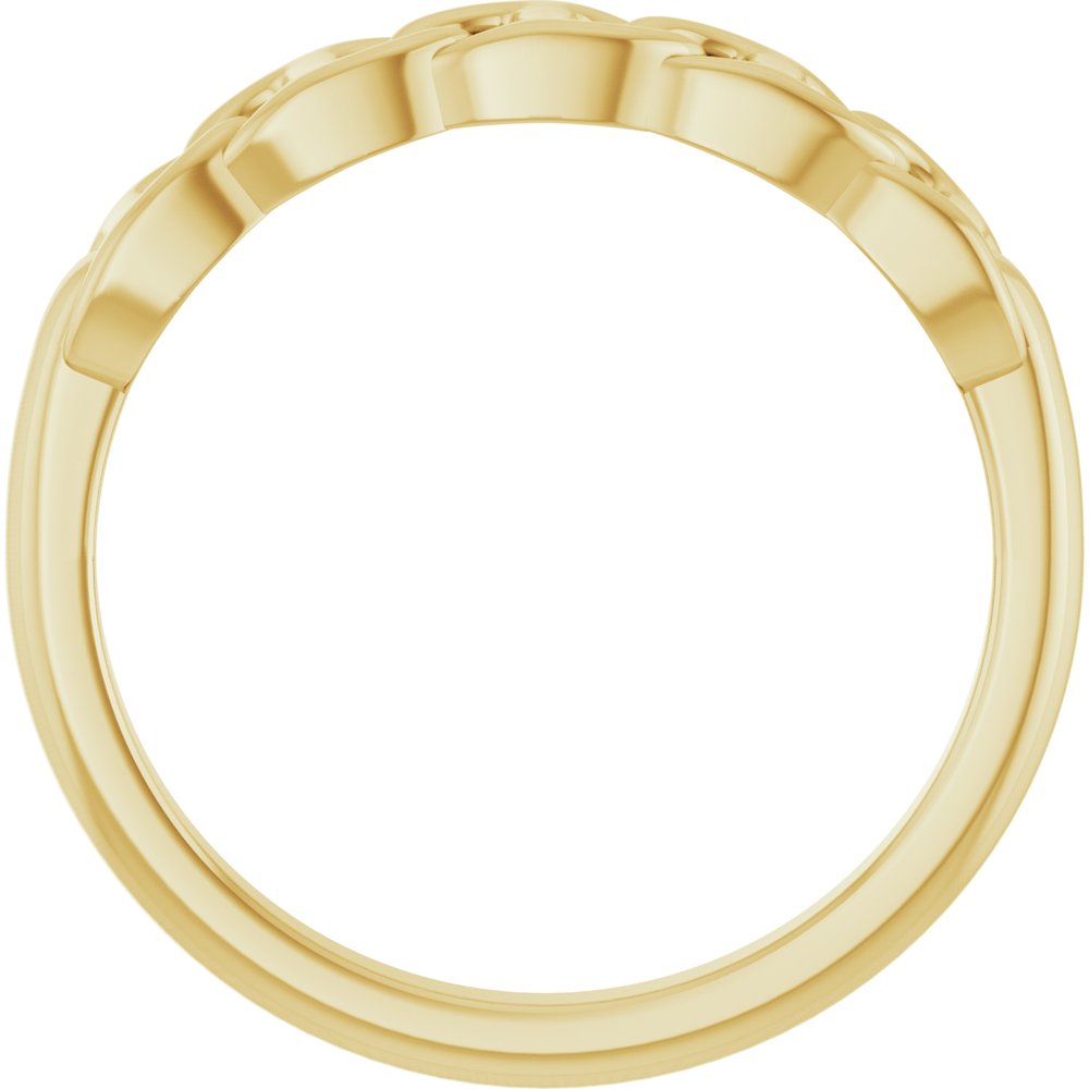 14k Yellow Gold Anchor Chain Fashion Ring
