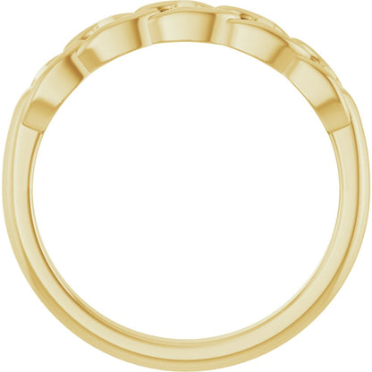 14k Yellow Gold Anchor Chain Fashion Ring