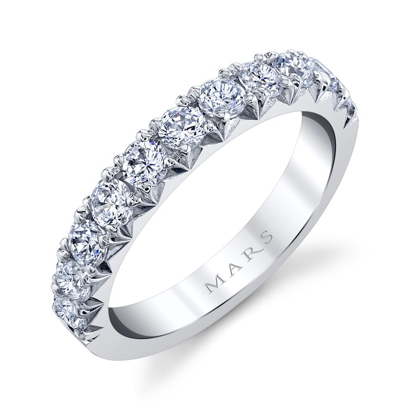 14k White Gold 1.00 CRT Fishtail Pave Ladies Band