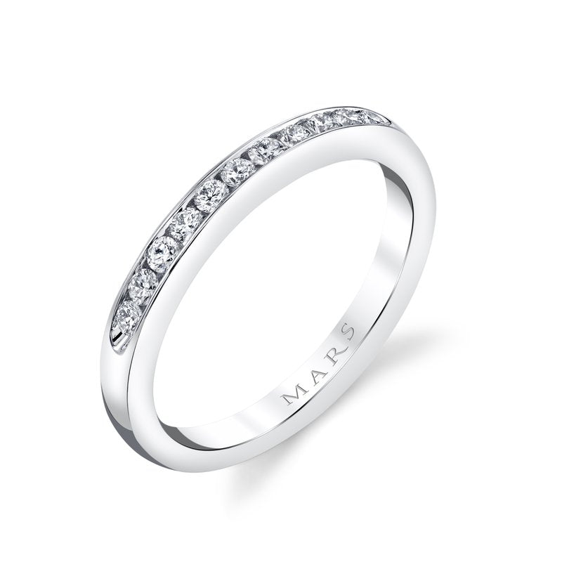 14k White Gold 0.25 CRT Channel Setting Ladies' Band
