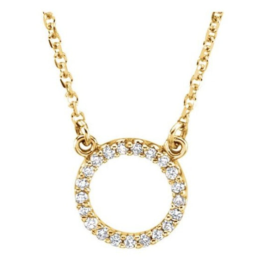 14K Yellow .08 CTW Natural Diamond Circle 16" Necklace