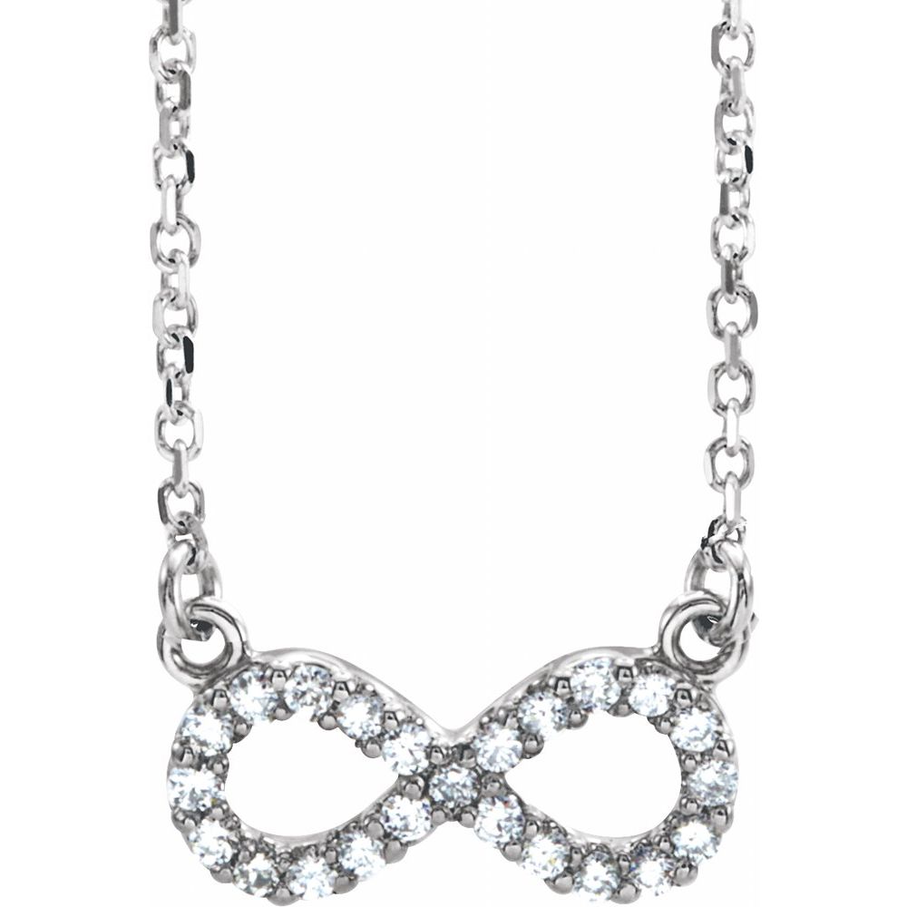 14K White 1/10 CTW Natural Diamond Infinity 16 1/2" Necklace