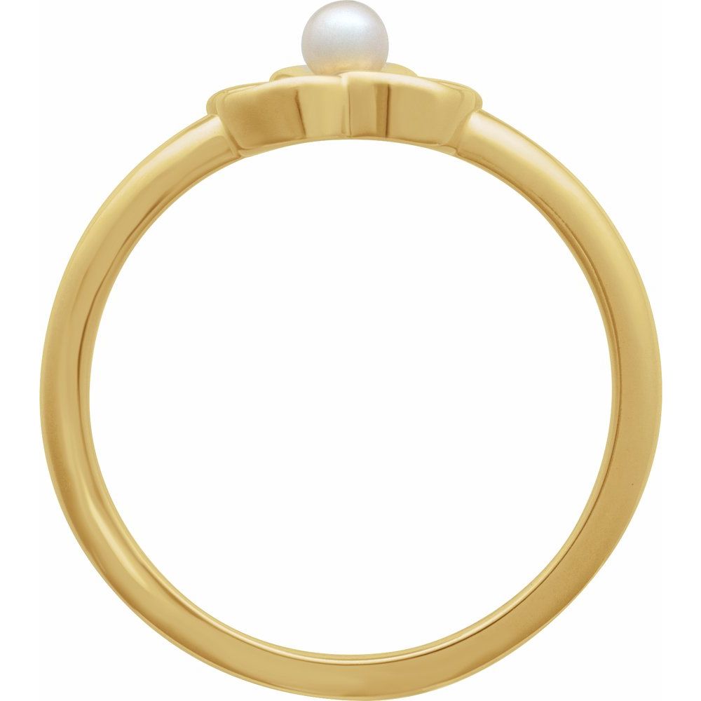 14k Flower with Pearl Fashion Ring