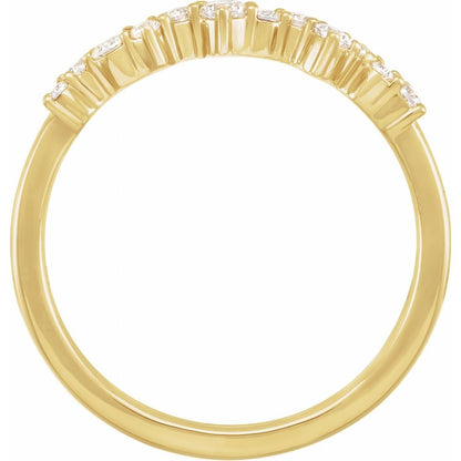 14k Yellow Gold Scattered Diamond Fashion Ring