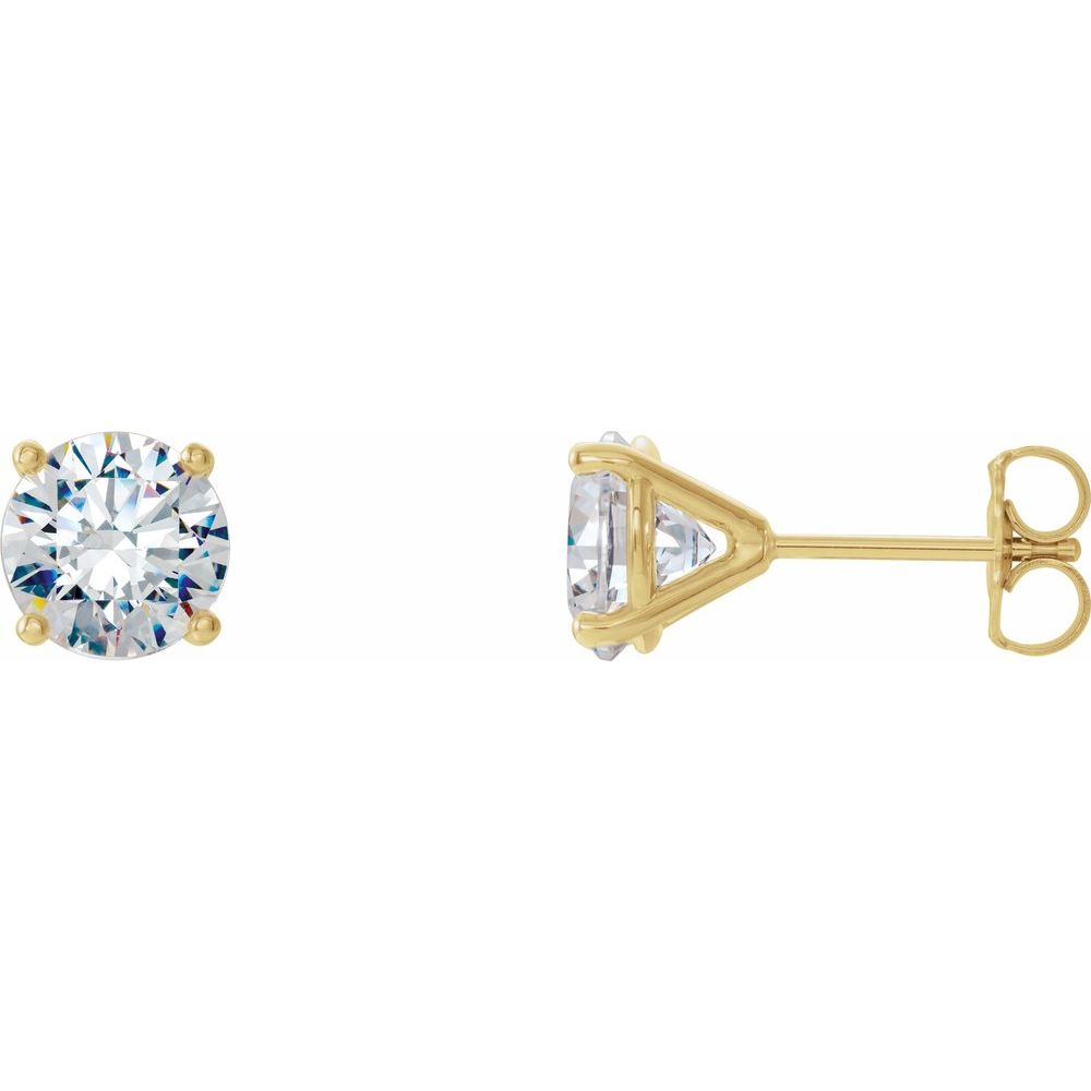 14K Yellow 1 CTW Lab-Grown Diamond Martini 4-Prong Stud Earrings