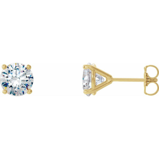 14K Yellow 1 CTW Lab-Grown Diamond Martini 4-Prong Stud Earrings