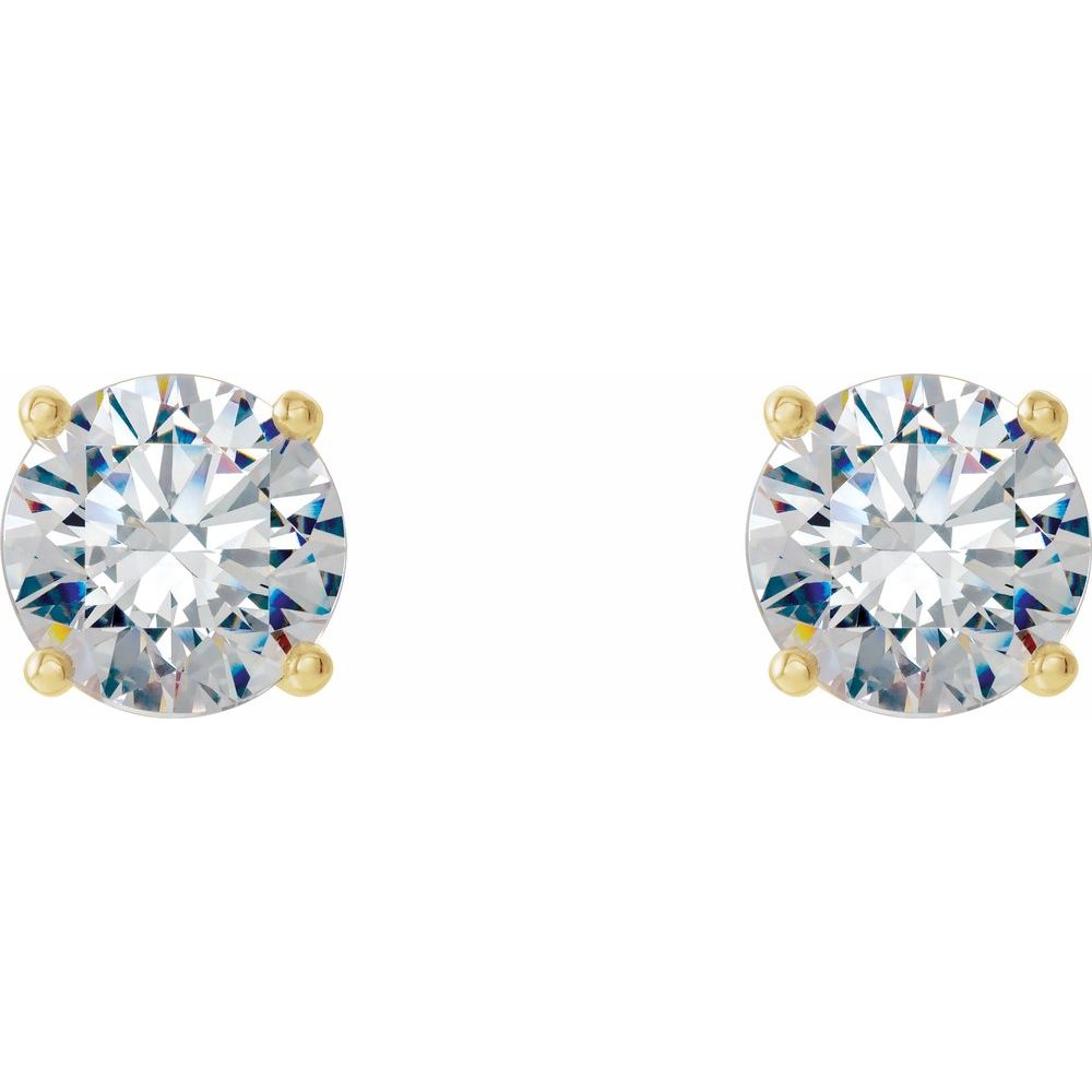 14K Yellow 1 CTW Lab-Grown Diamond Martini 4-Prong Stud Earrings