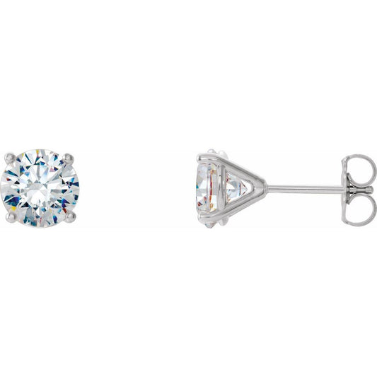 14K White 3/4 CTW Lab-Grown Diamond 4-Prong Stud Earrings