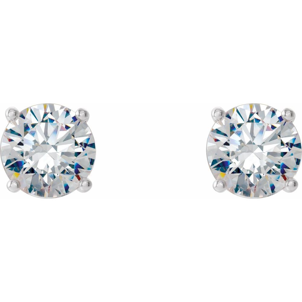 14K White 1 CTW Lab-Grown Diamond 4-Prong Stud Earrings