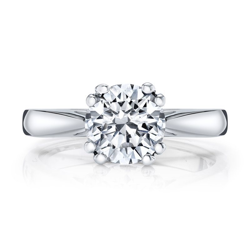 White Gold Engagement Ring Solitaire for A Round Cut Diamond
