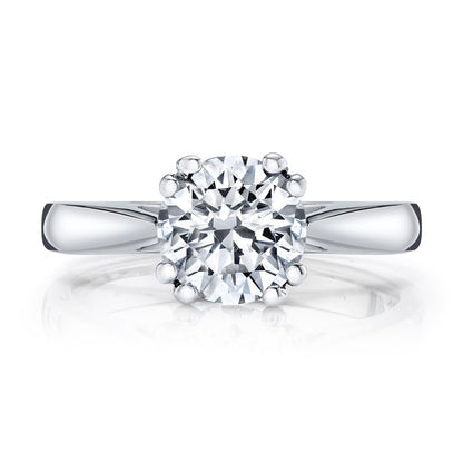 White Gold Engagement Ring Solitaire for A Round Cut Diamond