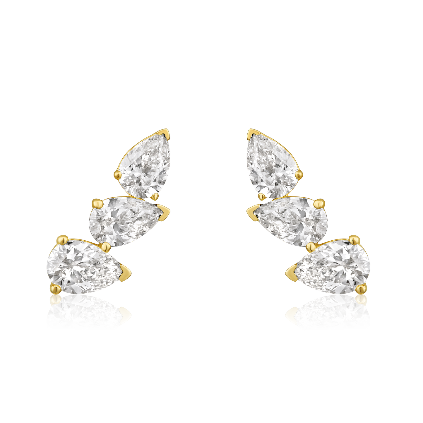 Offset Pear Shape Studs
