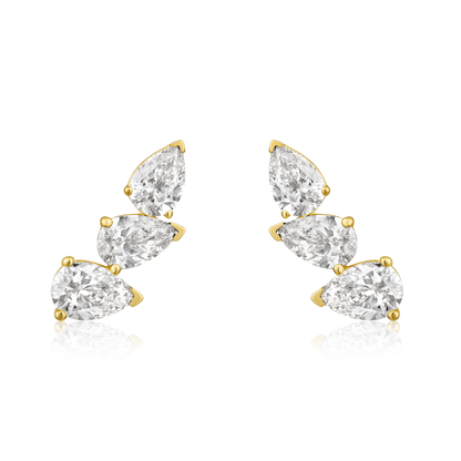 Offset Pear Shape Studs