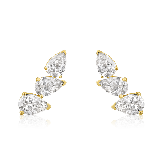 Offset Pear Shape Studs