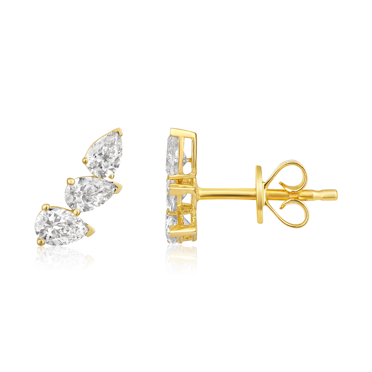 Offset Pear Shape Studs