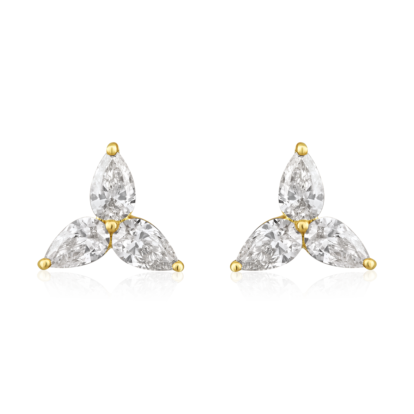 Trio Pear Diamond Earrings