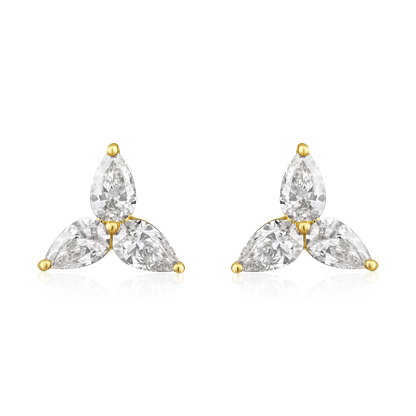 Trio Pear Diamond Earrings