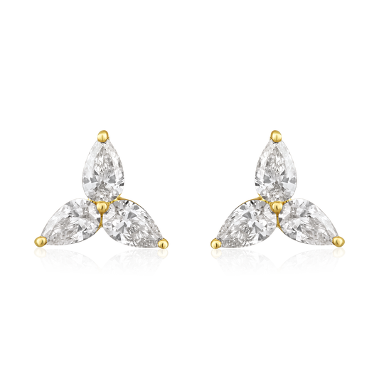 Trio Pear Diamond Earrings