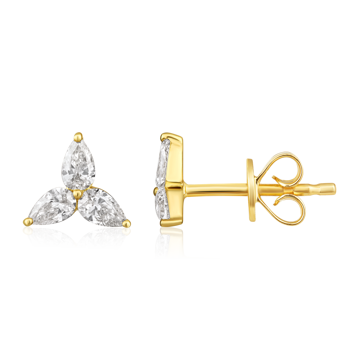 Trio Pear Diamond Earrings
