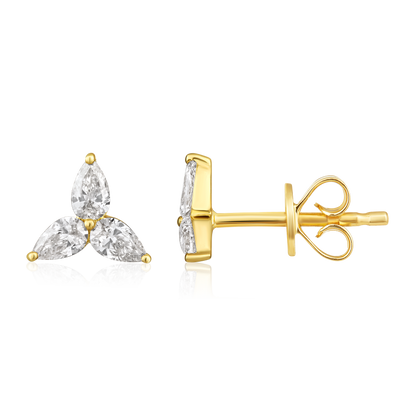 Trio Pear Diamond Earrings