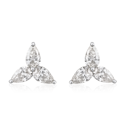 Trio Pear Diamond Earrings