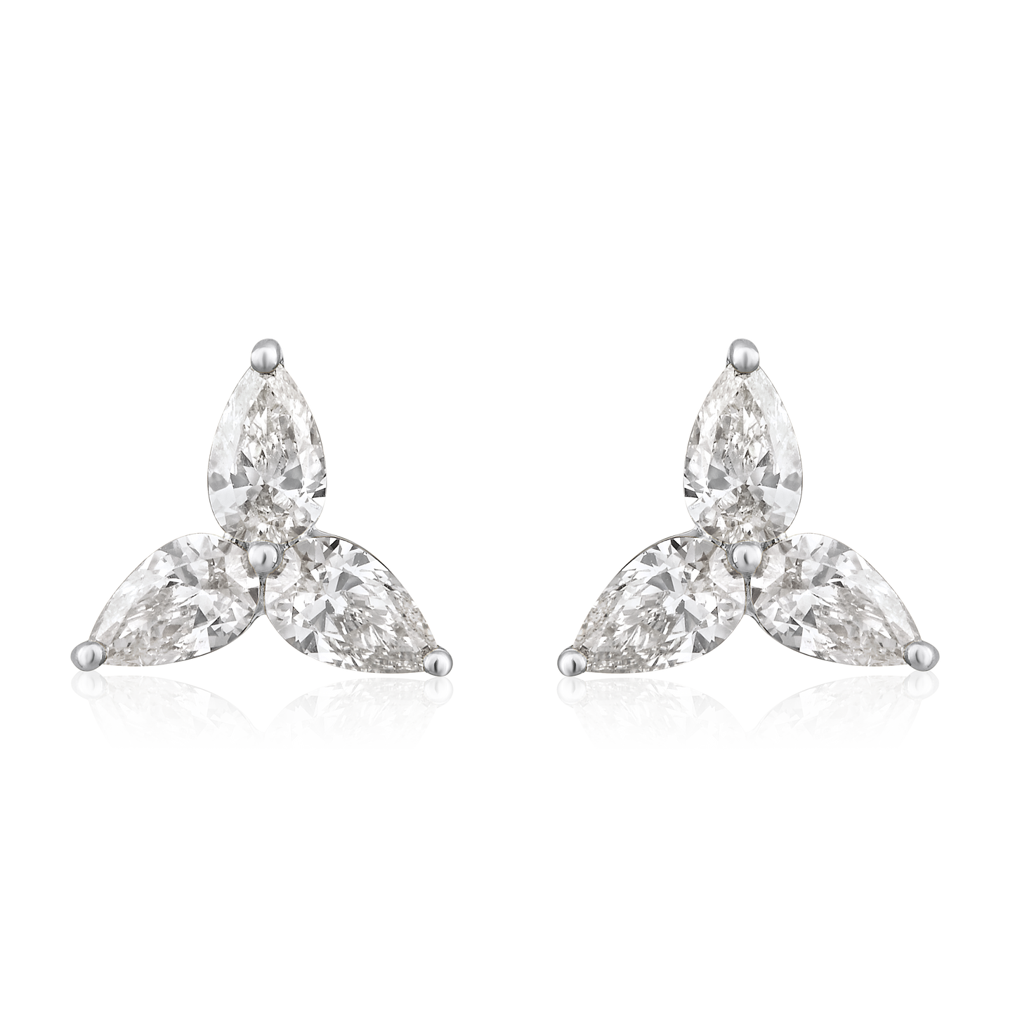 Trio Pear Diamond Earrings