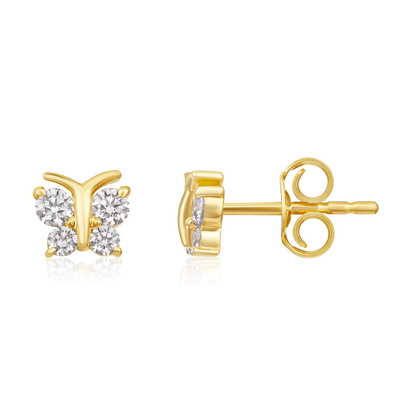 Diamond Butterfly Stud