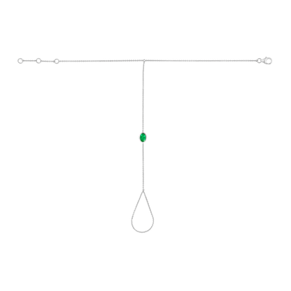 East West Oval Emerald Hand Chain