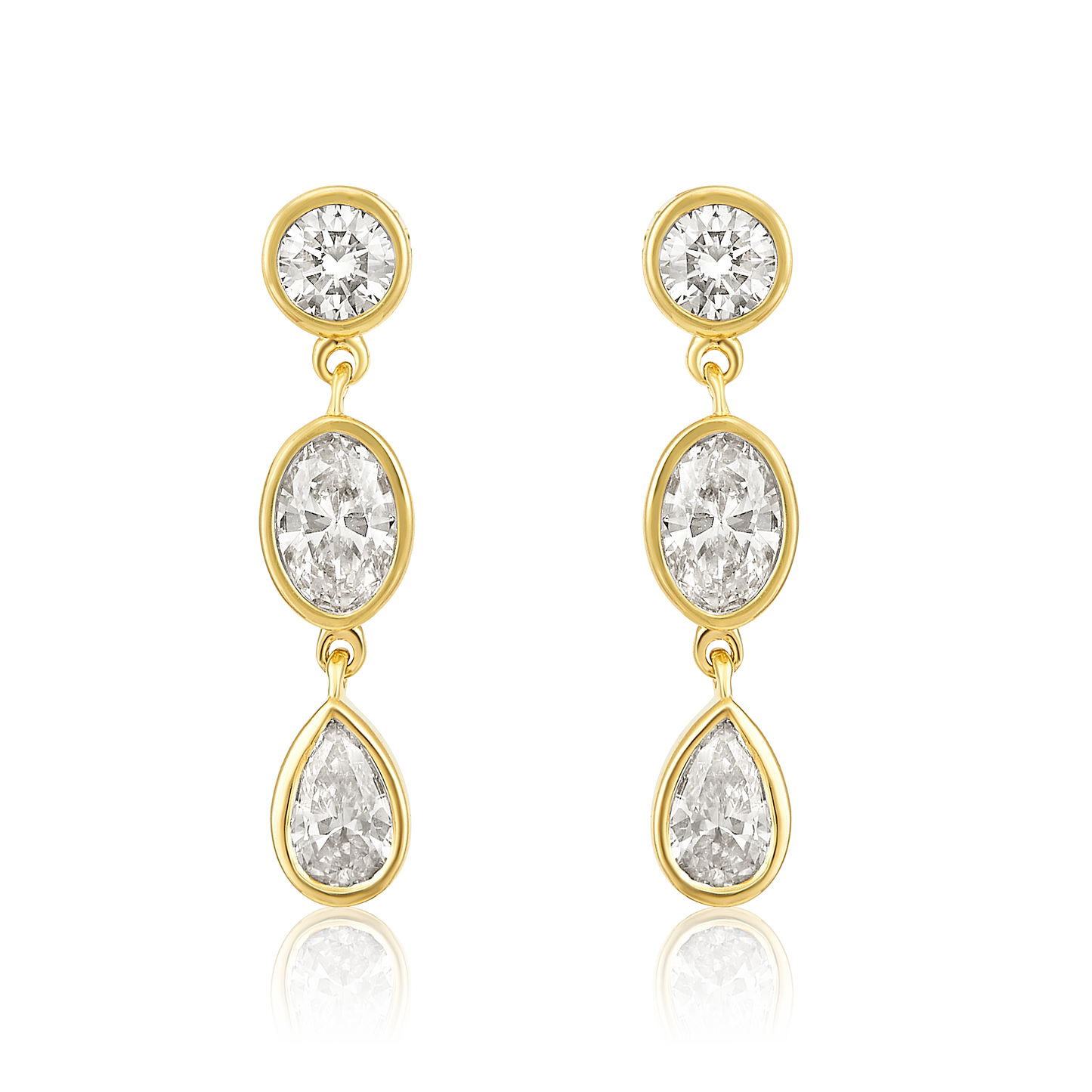 Bezel Drop Earrings