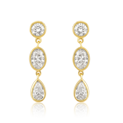 Bezel Drop Earrings