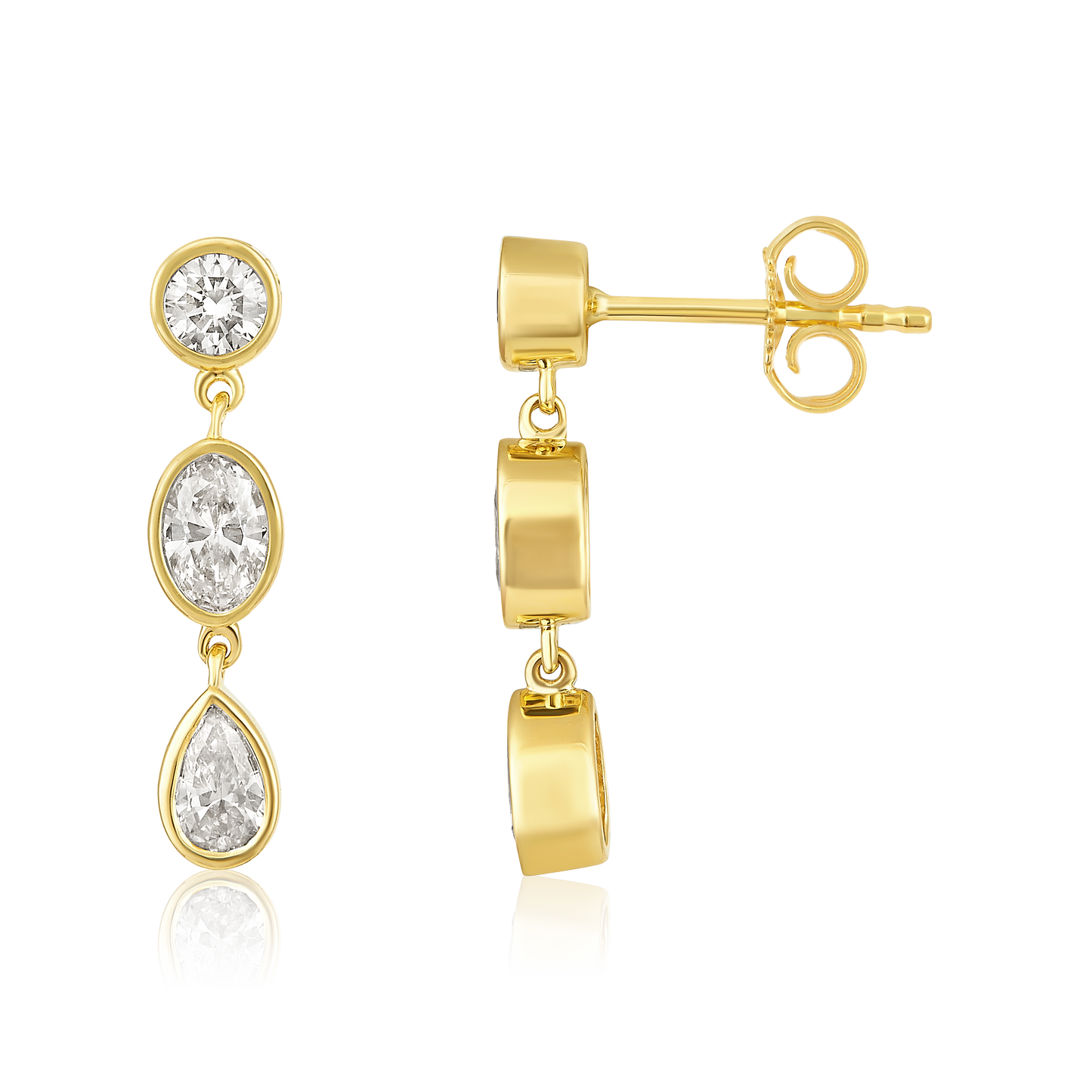 Bezel Drop Earrings
