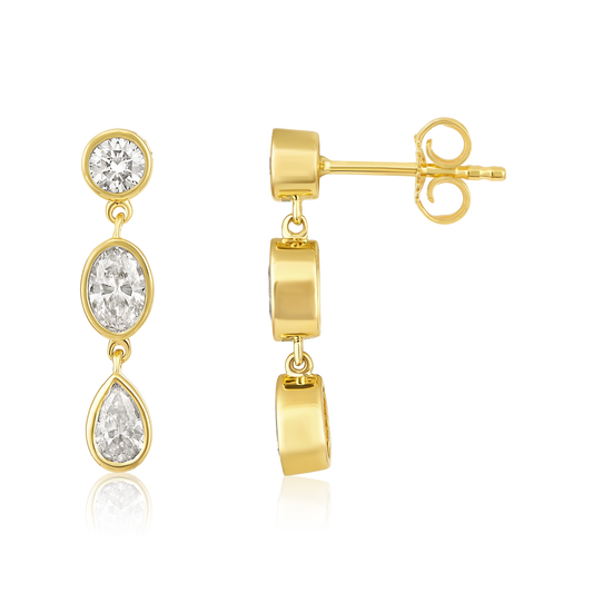 Bezel Drop Earrings